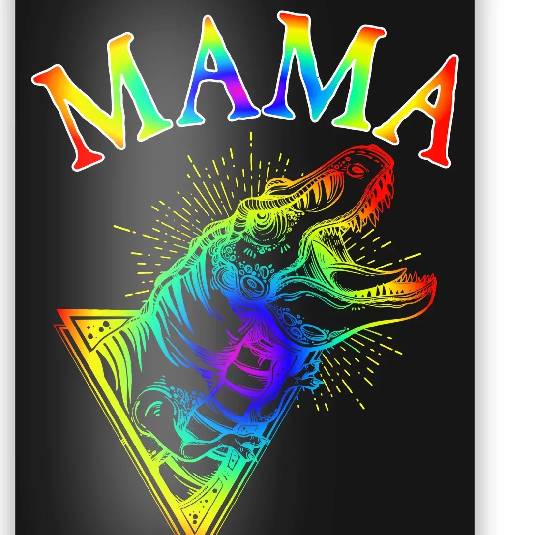 Tie Dye Mama Saur Mamasaurus T-Rex Dinosaur Poster