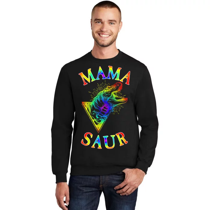 Tie Dye Mama Saur Mamasaurus T-Rex Dinosaur Tall Sweatshirt