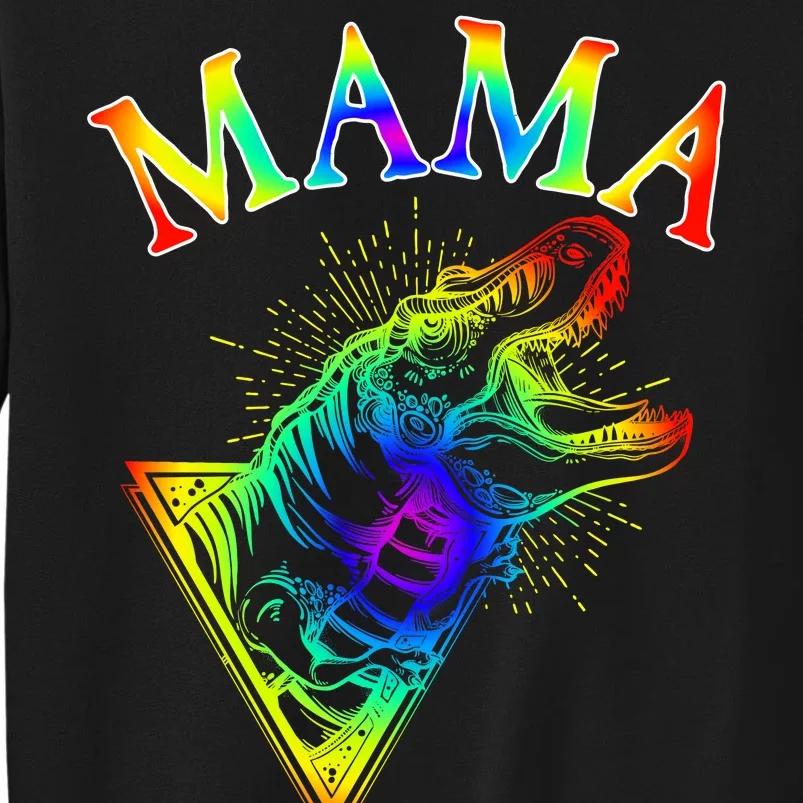 Tie Dye Mama Saur Mamasaurus T-Rex Dinosaur Tall Sweatshirt