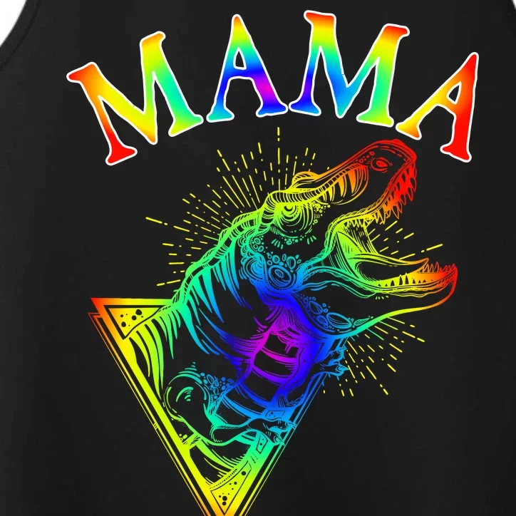 Tie Dye Mama Saur Mamasaurus T-Rex Dinosaur Performance Tank