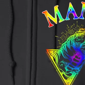 Tie Dye Mama Saur Mamasaurus T-Rex Dinosaur Full Zip Hoodie