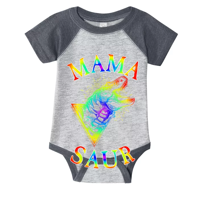 Tie Dye Mama Saur Mamasaurus T-Rex Dinosaur Infant Baby Jersey Bodysuit