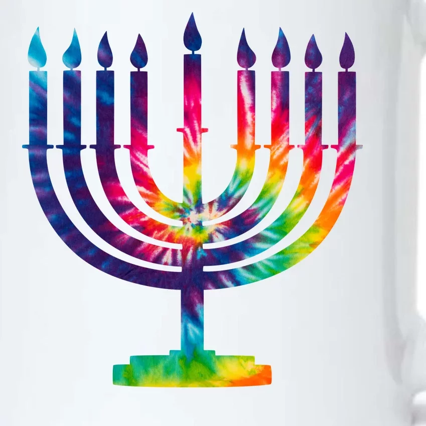 Tie Dye Menorah Hanukkah Chanukah Black Color Changing Mug