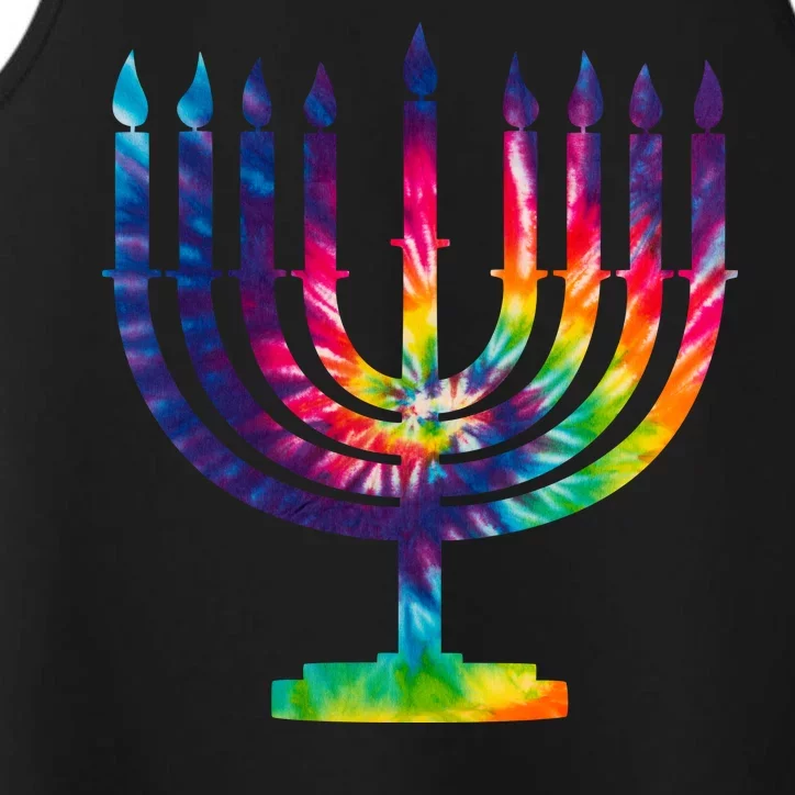 Tie Dye Menorah Hanukkah Chanukah Performance Tank