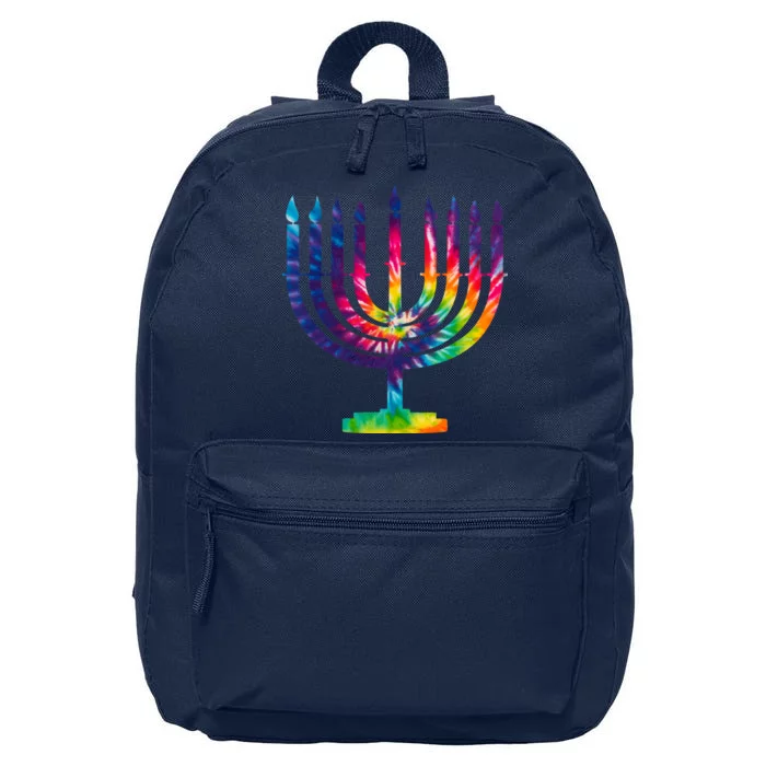 Tie Dye Menorah Hanukkah Chanukah 16 in Basic Backpack