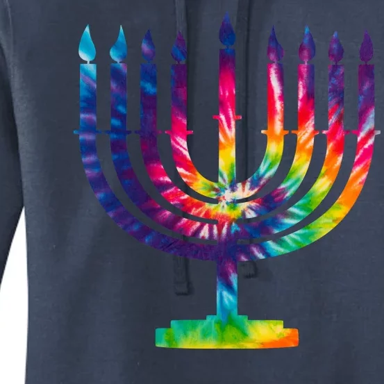 Tie Dye Menorah Hanukkah Chanukah Women's Pullover Hoodie