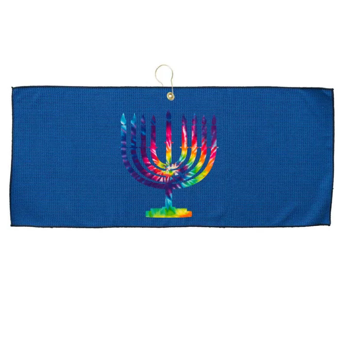 Tie Dye Menorah Hanukkah Chanukah Large Microfiber Waffle Golf Towel