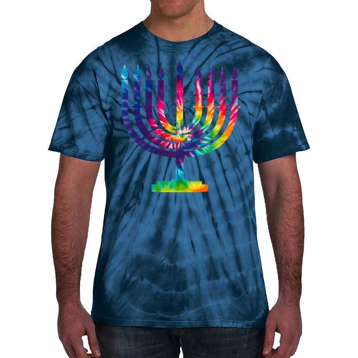 Tie Dye Menorah Hanukkah Chanukah Tie-Dye T-Shirt