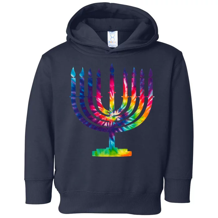 Tie Dye Menorah Hanukkah Chanukah Toddler Hoodie