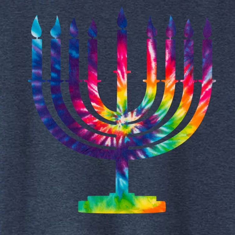 Tie Dye Menorah Hanukkah Chanukah Women's Crop Top Tee