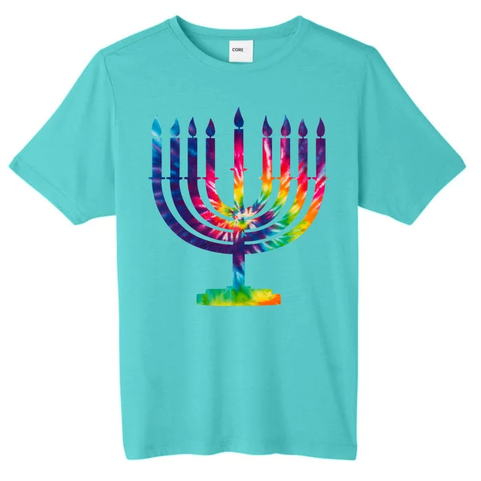 Tie Dye Menorah Hanukkah Chanukah ChromaSoft Performance T-Shirt