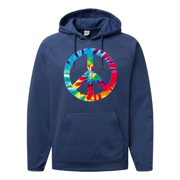 Tie Dye Peace Sign Performance Fleece Hoodie