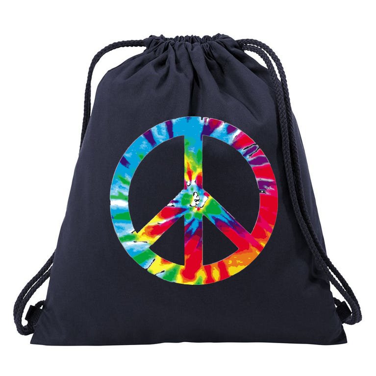 Tie Dye Peace Sign Drawstring Bag