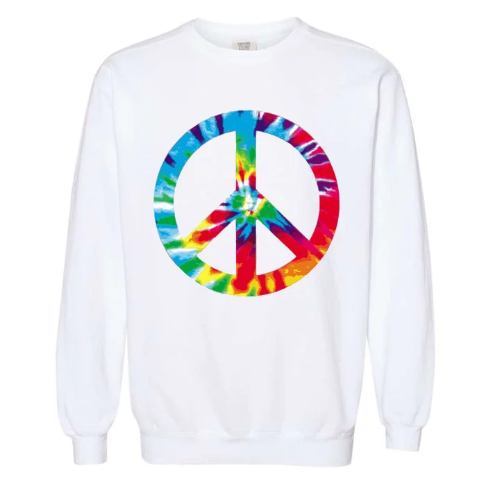 Tie Dye Peace Sign Garment-Dyed Sweatshirt