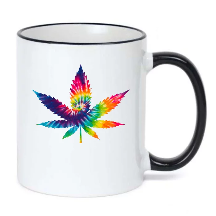 Tie Dye Pot leaf Black Color Changing Mug