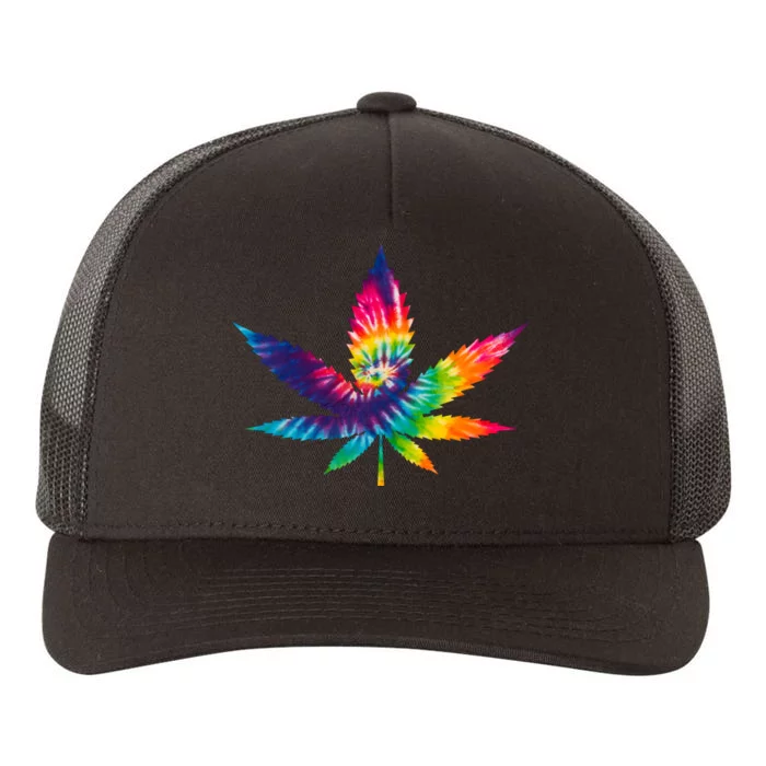 Tie Dye Pot leaf Yupoong Adult 5-Panel Trucker Hat