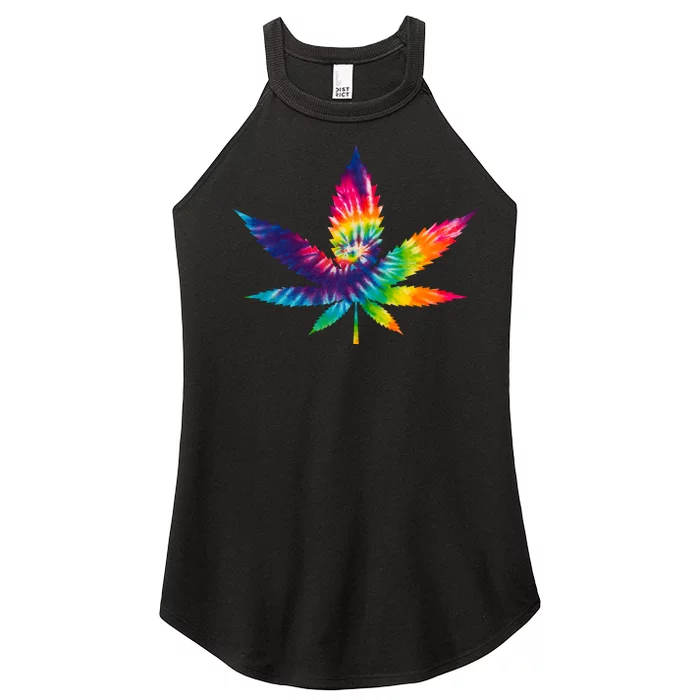 Tie Dye Pot leaf Women’s Perfect Tri Rocker Tank