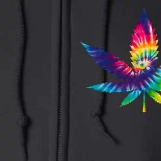 Tie Dye Pot leaf Full Zip Hoodie