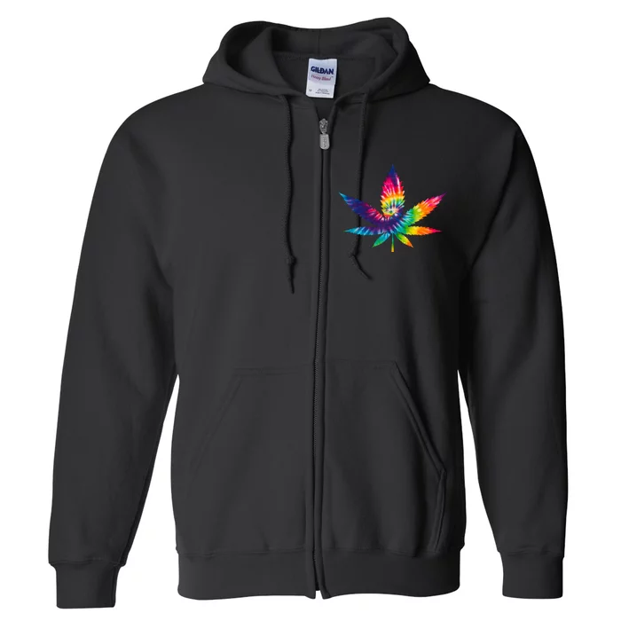 Tie Dye Pot leaf Full Zip Hoodie