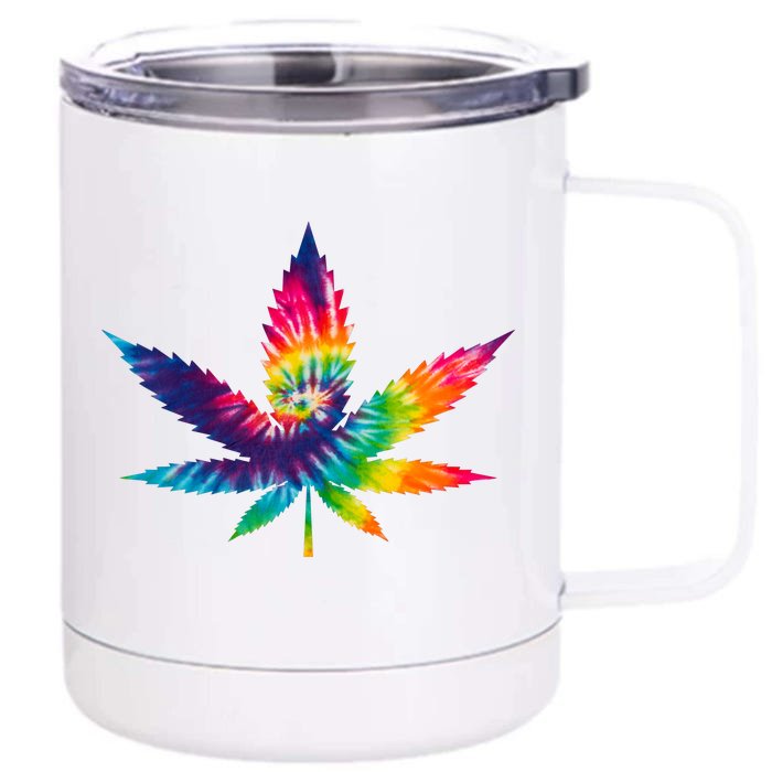 Tie Dye Pot leaf Front & Back 12oz Stainless Steel Tumbler Cup