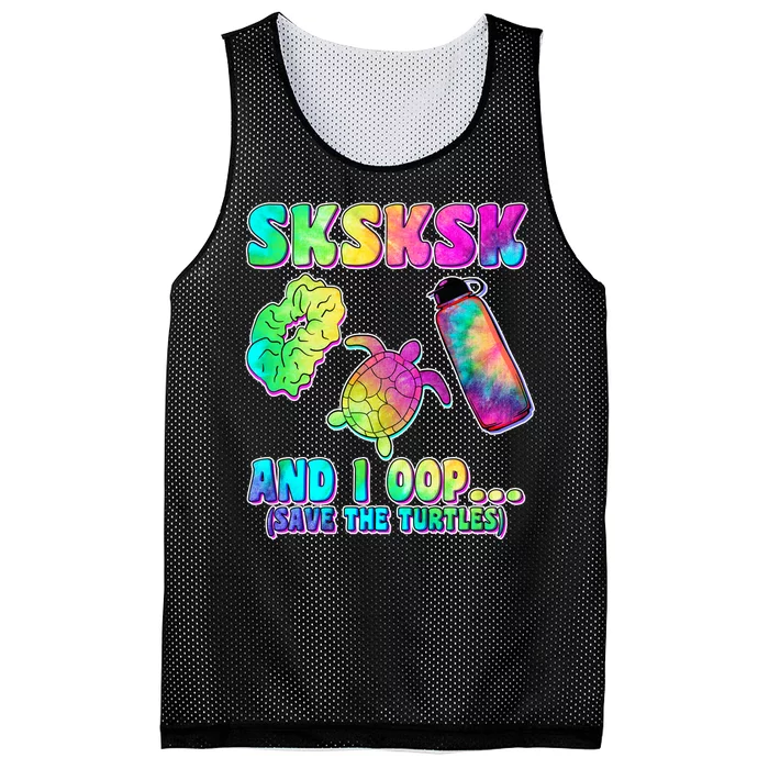 Tie Dye SKSKSK and I OOP Save the Turtles Mesh Reversible Basketball Jersey Tank