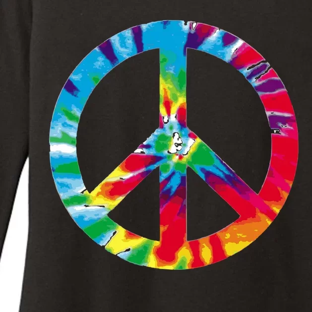 Tie Dye World Peace Sign Womens CVC Long Sleeve Shirt