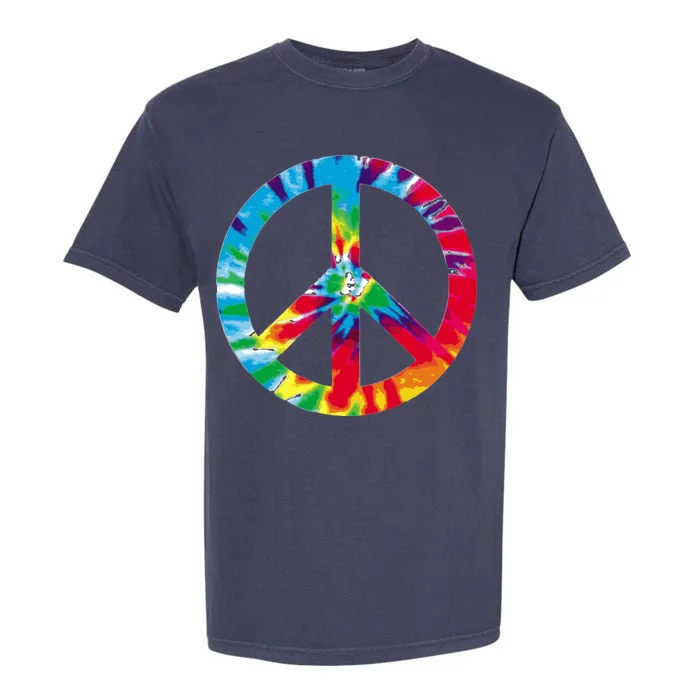 Tie Dye World Peace Sign Garment-Dyed Heavyweight T-Shirt