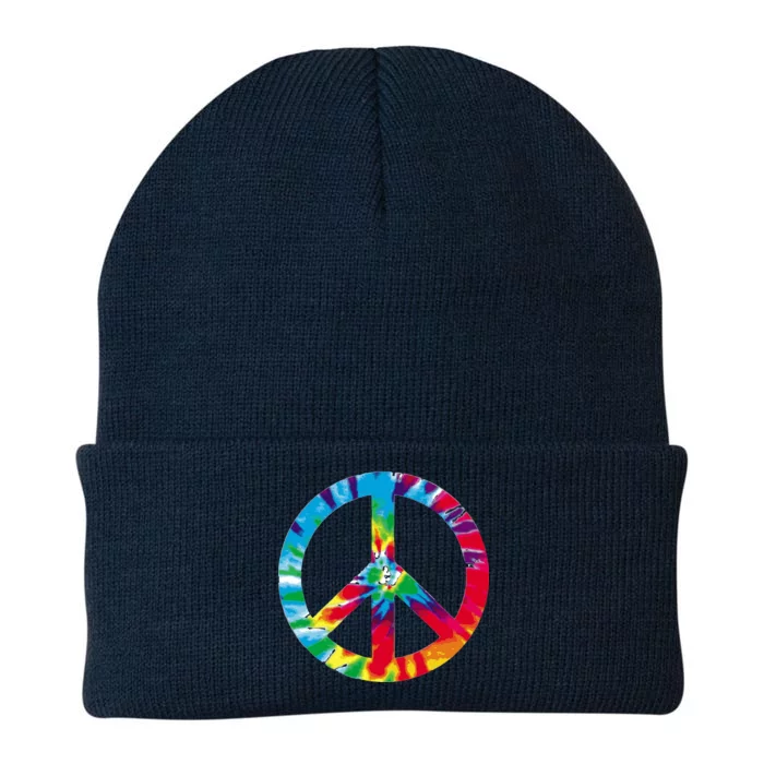 Tie Dye World Peace Sign Knit Cap Winter Beanie