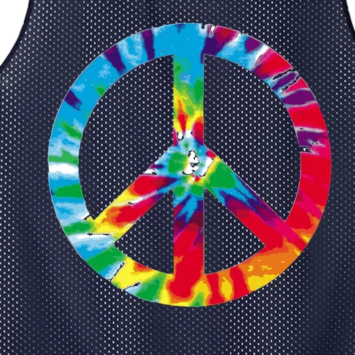 Tie Dye World Peace Sign Mesh Reversible Basketball Jersey Tank