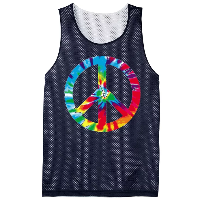 Tie Dye World Peace Sign Mesh Reversible Basketball Jersey Tank