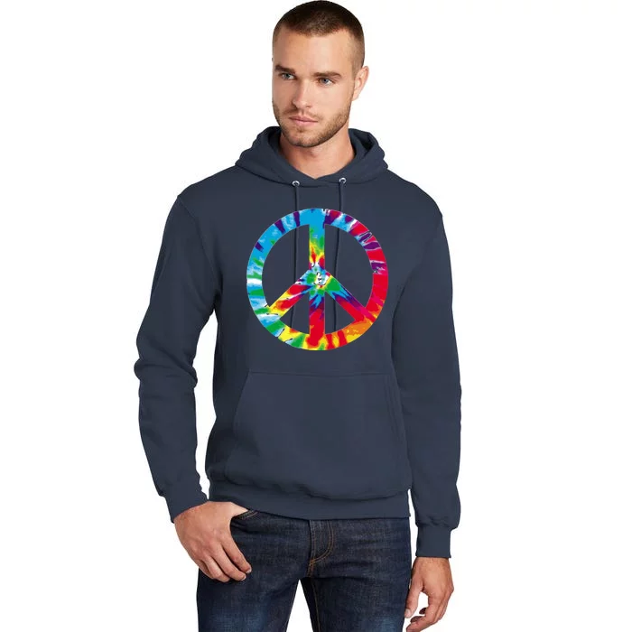 Tie Dye World Peace Sign Tall Hoodie