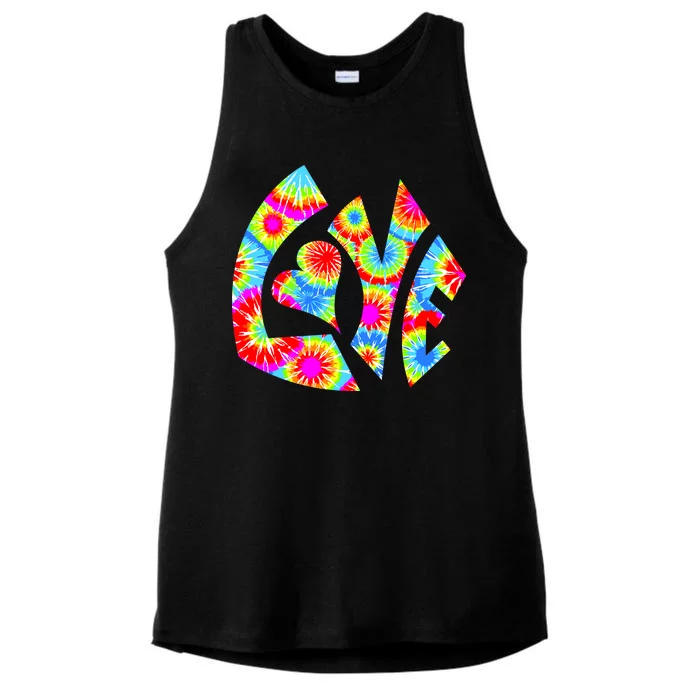 Tie Dyed Love Sign Logo Ladies Tri-Blend Wicking Tank