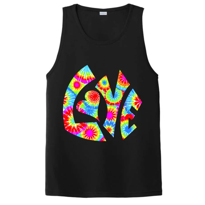 Tie Dyed Love Sign Logo Performance Tank