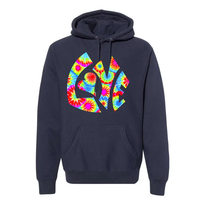 Tie Dyed Love Sign Logo Premium Hoodie