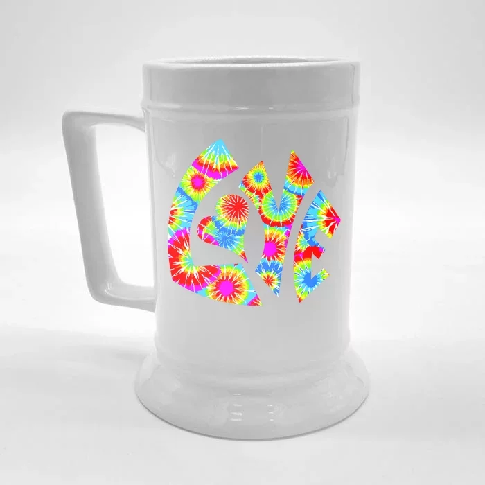 Tie Dyed Love Sign Logo Front & Back Beer Stein