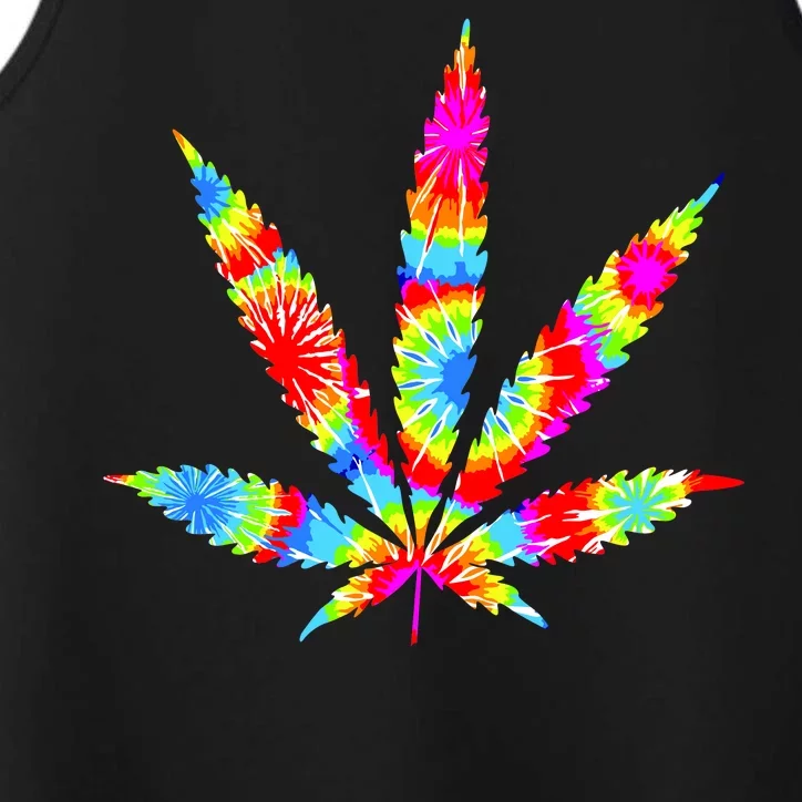 Tie Dyed Weed Symbol Performance Tank