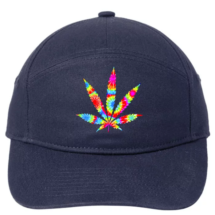 Tie Dyed Weed Symbol 7-Panel Snapback Hat