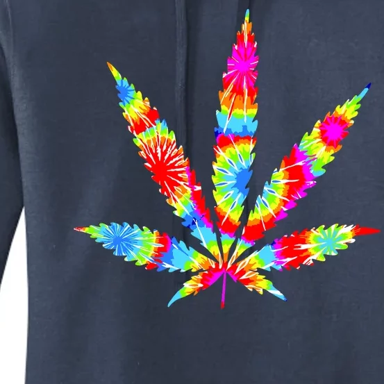 Tie Dyed Weed Symbol Women's Pullover Hoodie