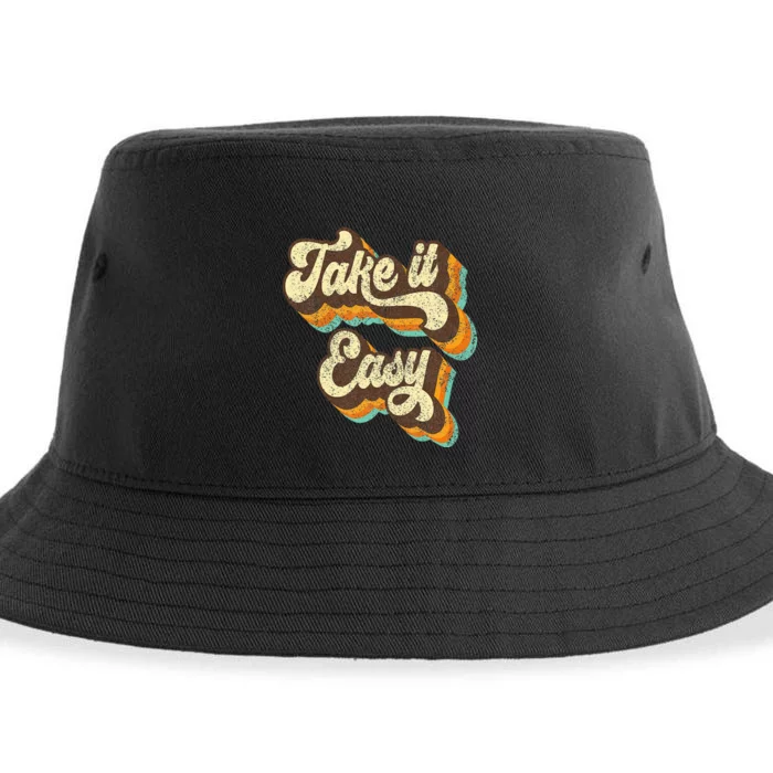 Take It Easy Retro 70s Disco Party Sustainable Bucket Hat