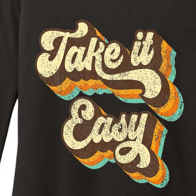 Take It Easy Retro 70s Disco Party Womens CVC Long Sleeve Shirt