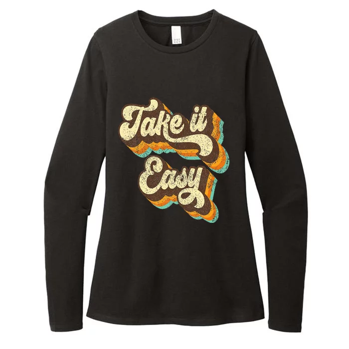 Take It Easy Retro 70s Disco Party Womens CVC Long Sleeve Shirt