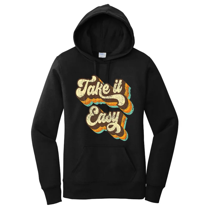 Take It Easy Retro 70s Disco Party Women's Pullover Hoodie