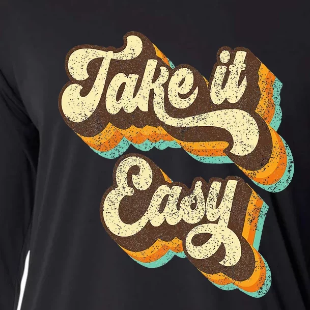 Take It Easy Retro 70s Disco Party Cooling Performance Long Sleeve Crew