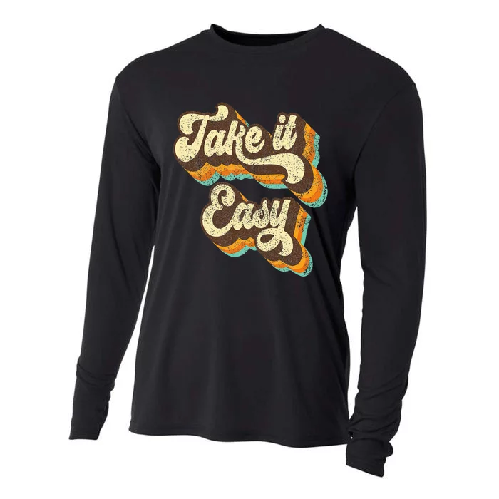 Take It Easy Retro 70s Disco Party Cooling Performance Long Sleeve Crew