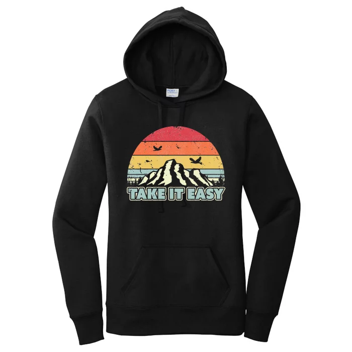 Take It Easy . Retro Style Outdoors Camping Women's Pullover Hoodie