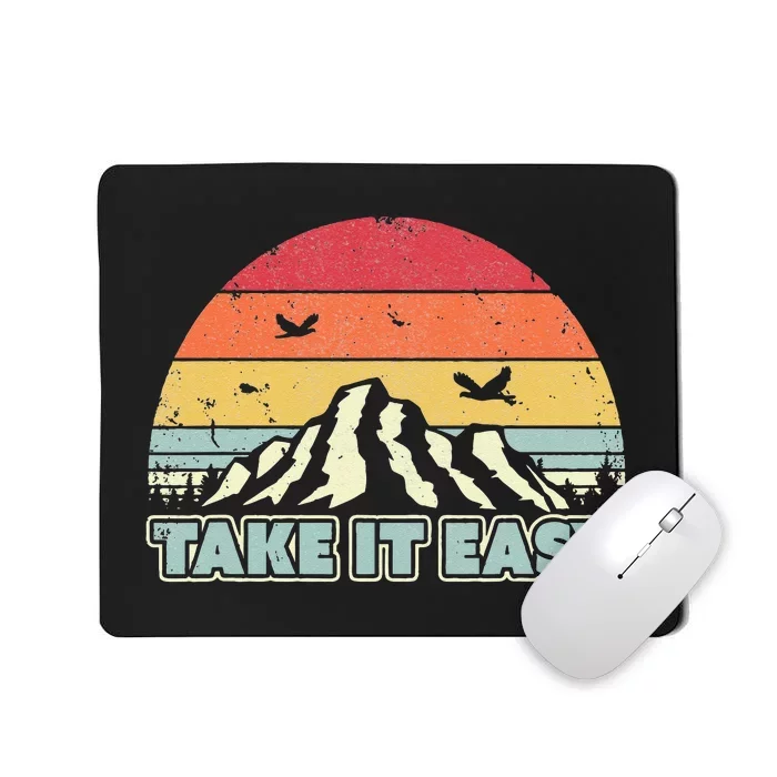 Take It Easy . Retro Style Outdoors Camping Mousepad