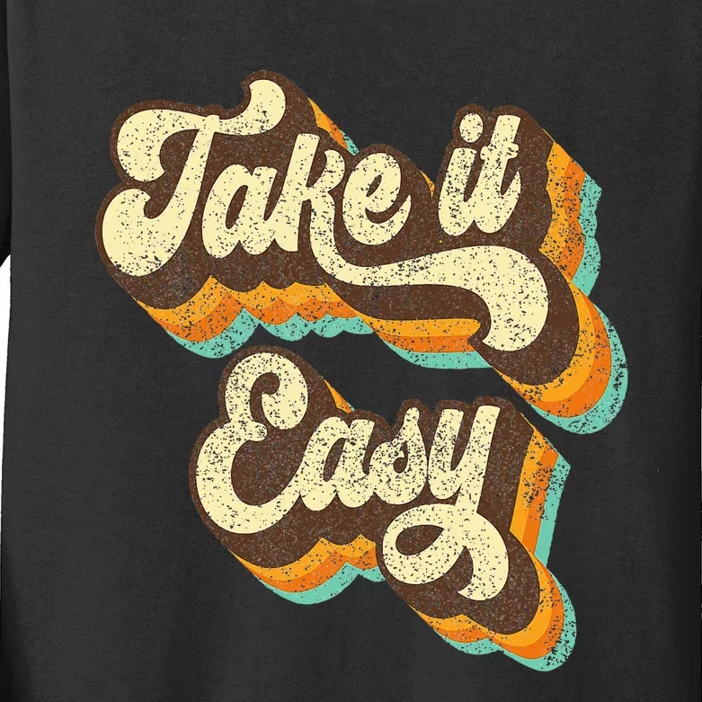 Take It Easy Retro 70s Disco Party Costume Kids Long Sleeve Shirt