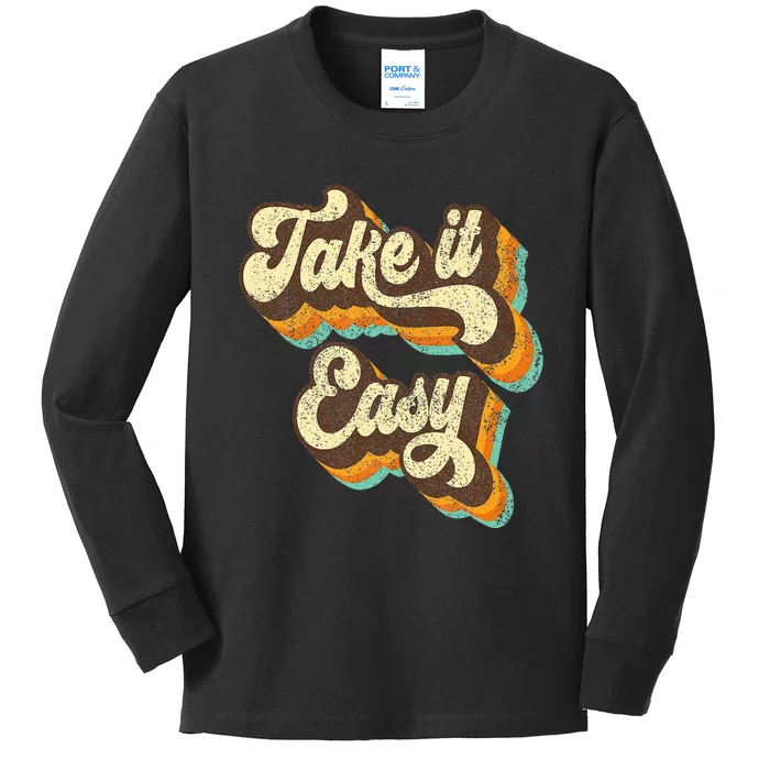 Take It Easy Retro 70s Disco Party Costume Kids Long Sleeve Shirt