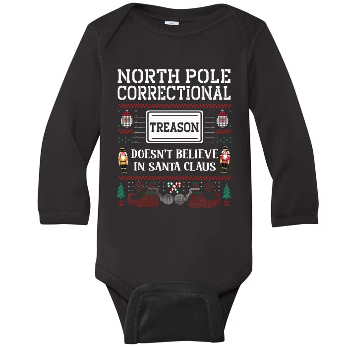 Treason Inmate Elf Family Christmas Matching Dad Baby Long Sleeve Bodysuit