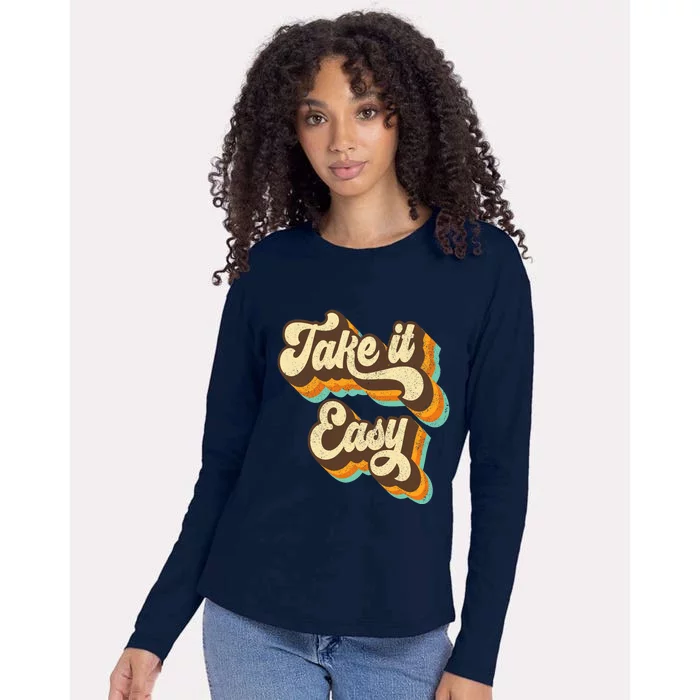 Take It Easy Retro 70s Disco Party Costume Womens Cotton Relaxed Long Sleeve T-Shirt